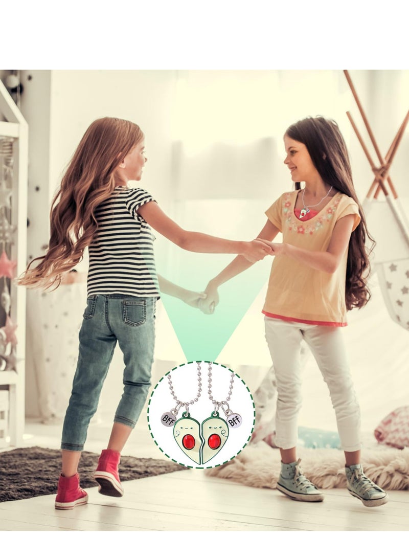 Avocado Necklace, Friendship Necklace for 2, BFF Necklace Pendant with Avocado Heart,  Magnet Attraction Good friend BFF Double Necklace, Cartoon necklace for kids  - Image 5