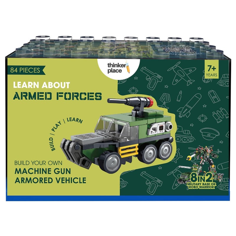 ThinkerPlace 8 in 2 Armored Corps - Machine Gun Armored Vehicle Educational Toy - Image 2