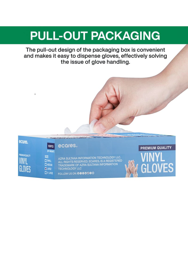 ECARES® Vinyl Gloves, Latex-Free, Powder-Free, Disposable, Durable and Non-Sterile, For Food Prep, Cleaning, Cooking & Multipurpose Use. Clear, Large Size. - pzsku/Z8B6E16AD38C08F44FD64Z/45/_/1734992308/b434dd7c-4180-4975-a752-5612a0cd47a6