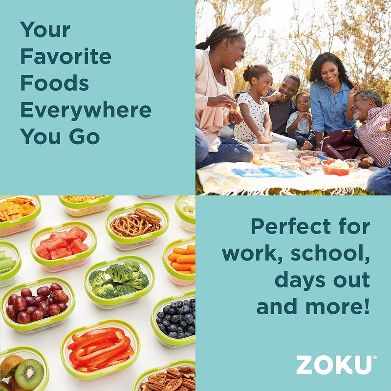 ZOKU Food Storage Containers with Lids Set of 2 Reusable Airtight 15Cup Snack Containers BPA Free Neat Stack 4 Piece - Image 4