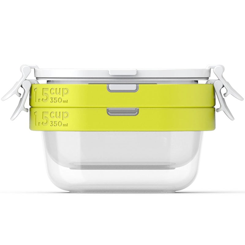 ZOKU Food Storage Containers with Lids Set of 2 Reusable Airtight 15Cup Snack Containers BPA Free Neat Stack 4 Piece - Image 2