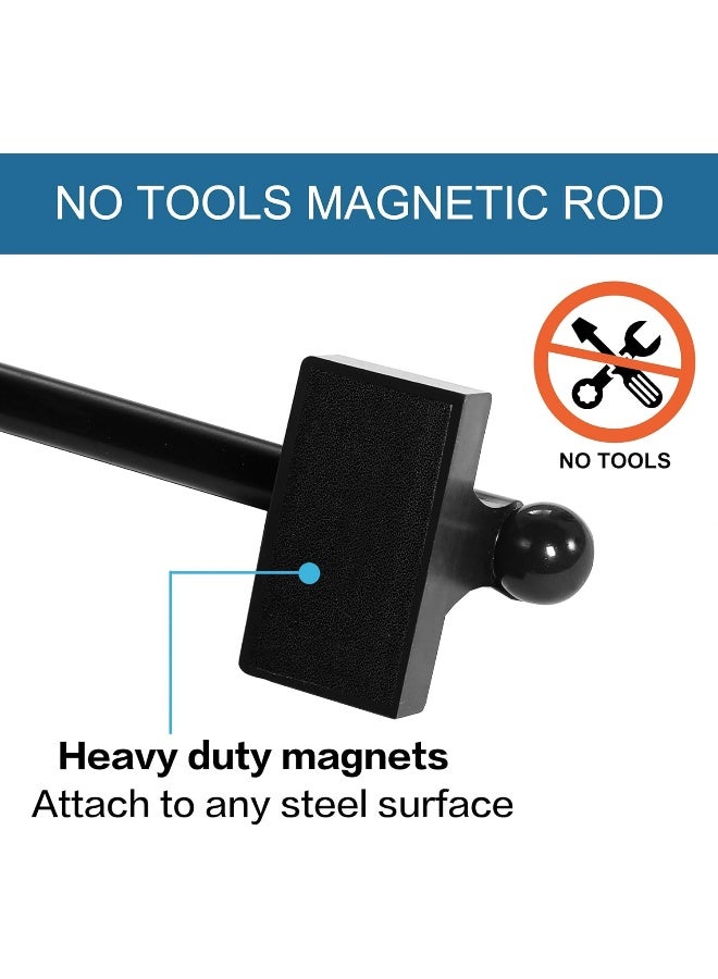H.VERSAILTEX HVERSAILTEX 2 Pack Magnetic Curtain Rods for Metal Doors Top and Bottom MultiUse Adjustable Appliances for Iron and Steel Place Petite Ball Ends 16 to 28 Inch 12 Inch Diameter Black - Image 4