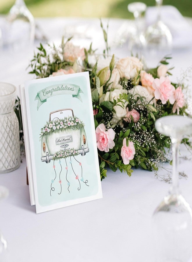 SEEBERY Wedding Card for Bride and Groom-Elegant Bridal Shower & Engagement Card, Congratulations Greeting Card for Bride to Be, Wedding Gifts for Couples(Getaway Car) - Image 3