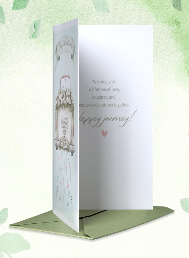 SEEBERY Wedding Card for Bride and Groom-Elegant Bridal Shower & Engagement Card, Congratulations Greeting Card for Bride to Be, Wedding Gifts for Couples(Getaway Car) - Image 4