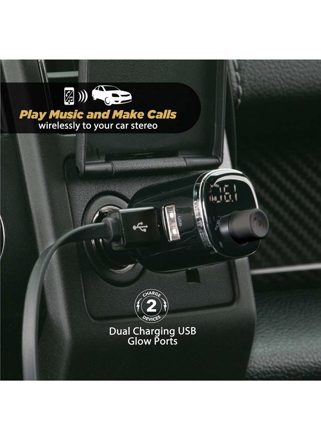 Scosche - BTFM4 BTFREQ Universal Bluetooth Handsfree Car Kit with FM Transmitter and Dual USB Ports, Black - Image 1