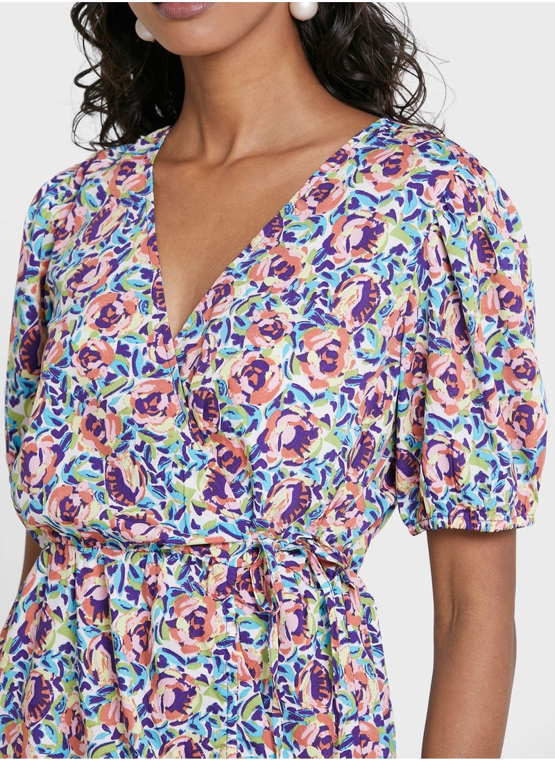 Jacqueline de Yong - Floral Print Ruffle Detail Dress - Image 1