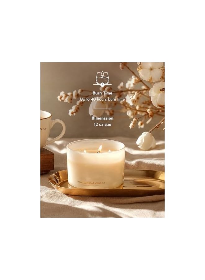 The Bros Luxury Vanilla Soy Candles | Large 3 Wick Jar Candle | Up to 50 Hours Burning Time | 100% Natural Soy Wax | Relaxing Aromatherapy Aesthetic Candle | Housewarming Gift for Men and Women - Image 3