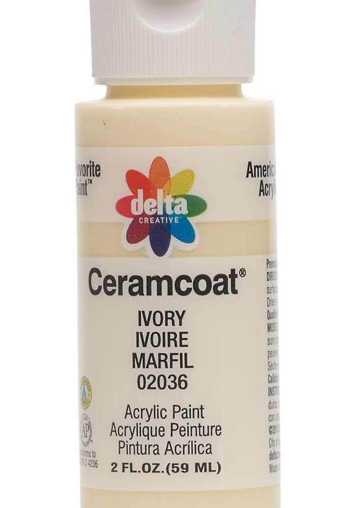 Delta Creative Ceramcoat Acrylic Paint - 2oz Ivory - Image 1