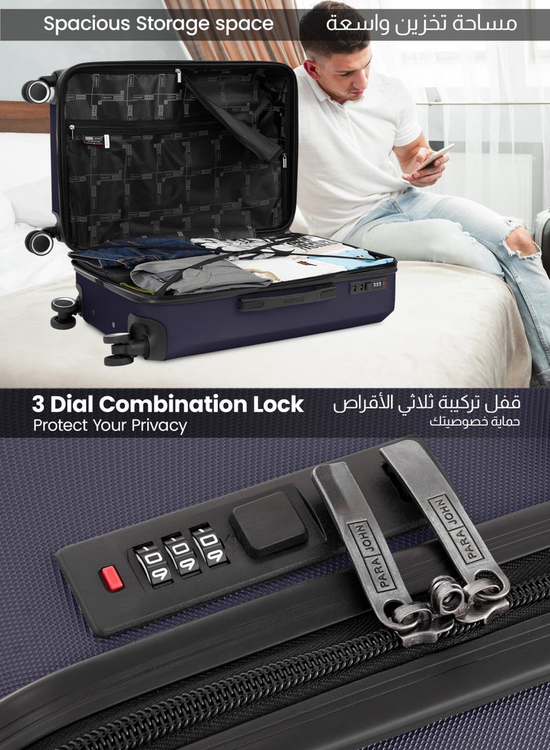 PARAJOHN حقيبة سفر كبيرة نكسوس 28 بوصة - حقيبة صلبة خفيفة الوزن من ABS بسعة 30 كجم مع 4 عجلات دوارة وقفل TSA، أزرق بحري - Image 5