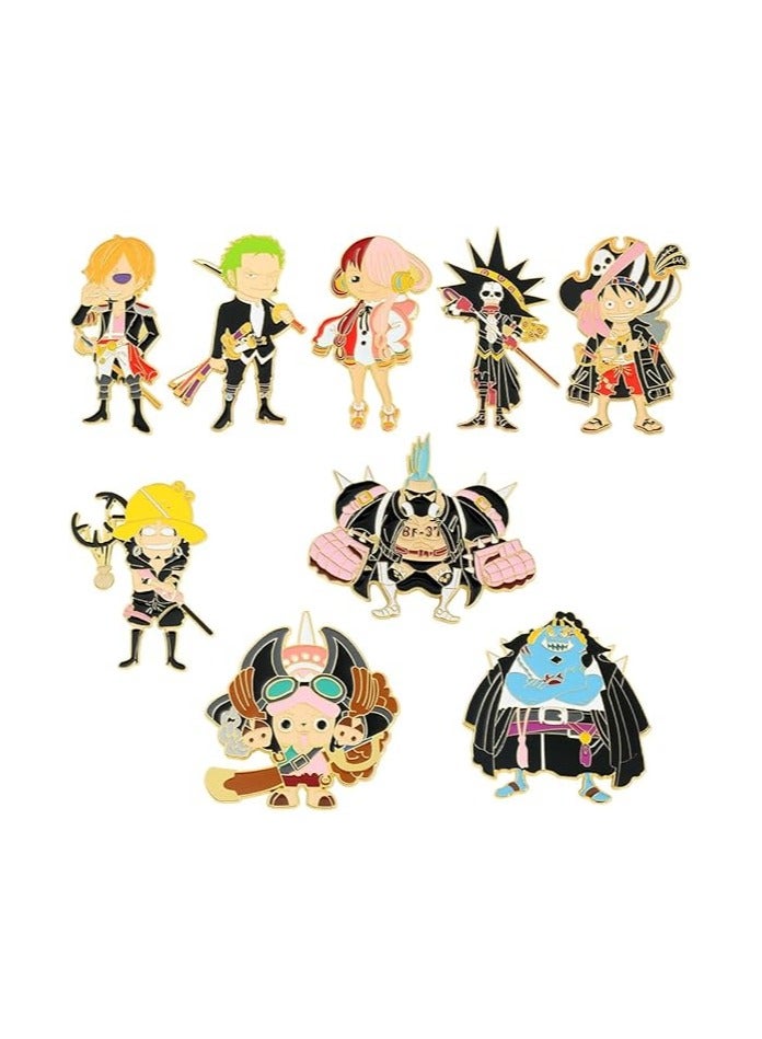 عام "مجموعة دبابيس أنمي إنامل - شخصيات نيكا، لوفي، بورتجاس دي إيس، زورو، إكسسوارات موضة للطيات، تصلح للجاكيت الدنيم، القبعات، الحقائب، الفساتين، والملابس، هدية مثالية لمحبي الكوزبلاي" - Image 1
