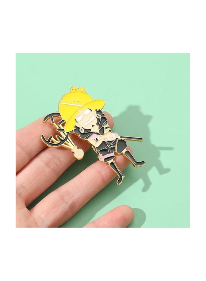 عام "مجموعة دبابيس أنمي إنامل - شخصيات نيكا، لوفي، بورتجاس دي إيس، زورو، إكسسوارات موضة للطيات، تصلح للجاكيت الدنيم، القبعات، الحقائب، الفساتين، والملابس، هدية مثالية لمحبي الكوزبلاي" - Image 3