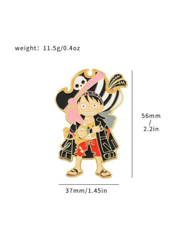 عام "مجموعة دبابيس أنمي إنامل - شخصيات نيكا، لوفي، بورتجاس دي إيس، زورو، إكسسوارات موضة للطيات، تصلح للجاكيت الدنيم، القبعات، الحقائب، الفساتين، والملابس، هدية مثالية لمحبي الكوزبلاي" - Image 2