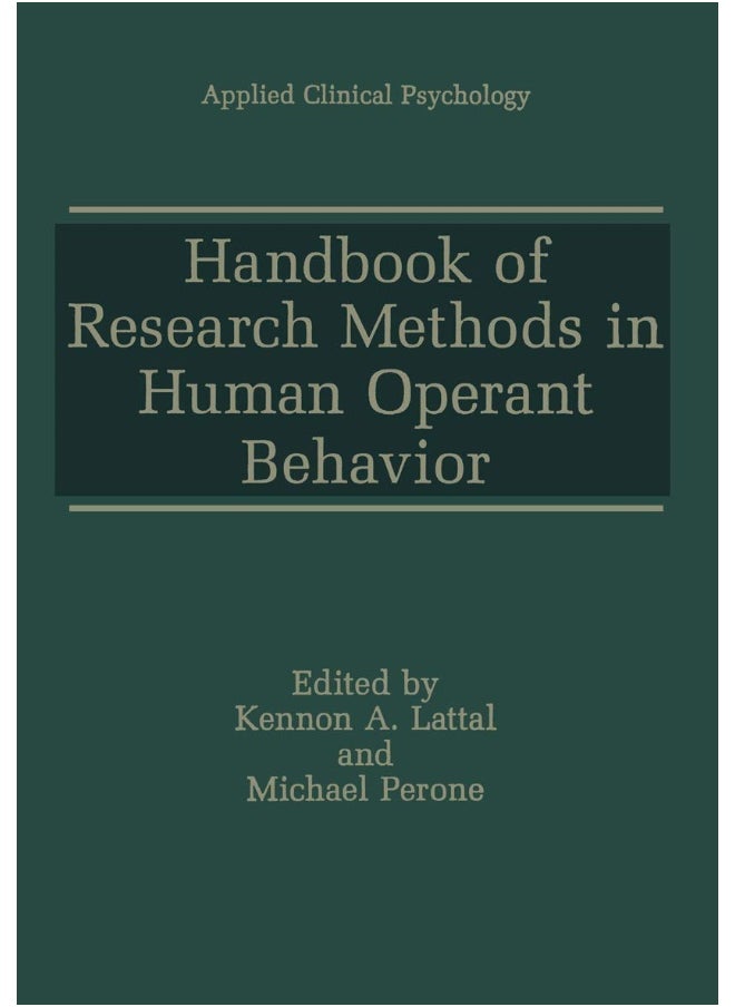 Handbook of Research Methods in Human Operant Behavior 