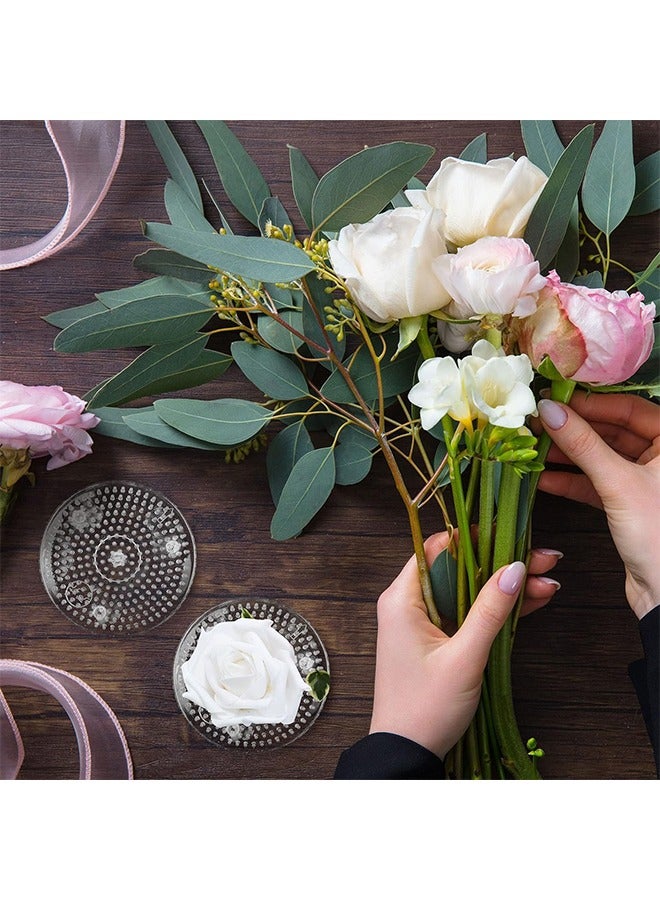 HS 3PCS Flower Frogs Plastic Floral Vase Round Clear Arranger Tool Pin Holder Japanese Arranging Plant Decoration Fixed Supplies With Bottom Home DIY Craft - Image 4