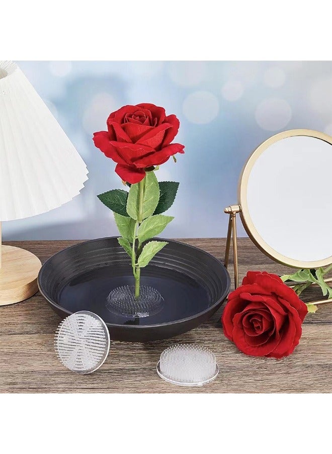 HS 3PCS Flower Frogs Plastic Floral Vase Round Clear Arranger Tool Pin Holder Japanese Arranging Plant Decoration Fixed Supplies With Bottom Home DIY Craft - Image 5