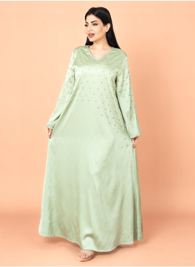 IKKXA Crystal Breeze Jalabiya Green  - Image 1