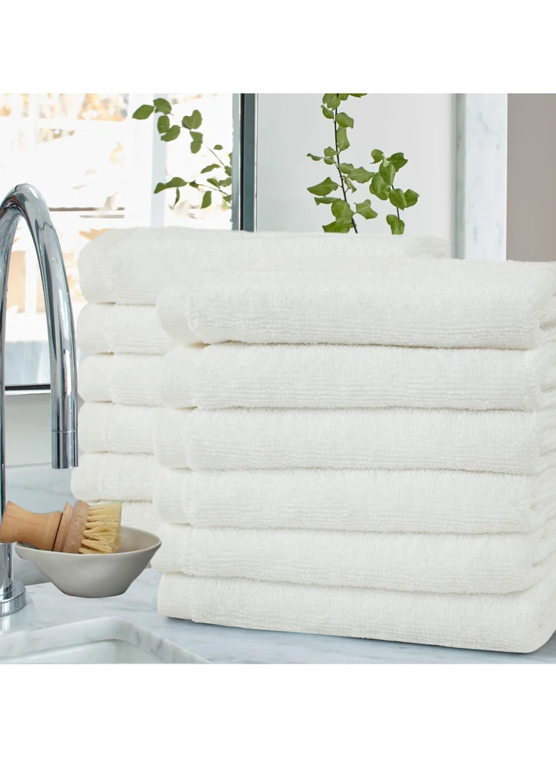 Bliss Casa Bliss Casa 100% Combed Cotton Washcloths (12 Pack, 30 x 30 CM) - 500 GSM Washcloth, Face towel Set Highly Absorbent Quick Dry and Soft Towels