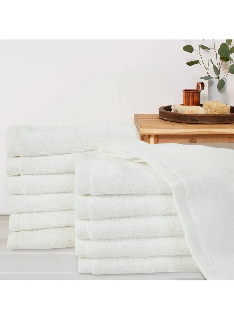 Bliss Casa Bliss Casa 100% Combed Cotton Washcloths (12 Pack, 30 x 30 CM) - 500 GSM Washcloth, Face towel Set Highly Absorbent Quick Dry and Soft Towels
