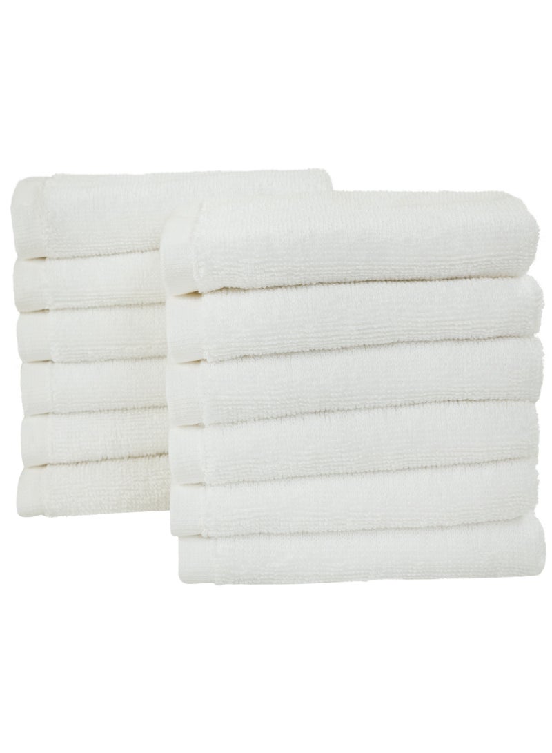 Bliss Casa 100% Combed Cotton Washcloths (12 Pack, 30 x 30 CM) - 500 GSM Washcloth, Face towel Set Highly Absorbent Quick Dry and Soft Towels - Image 2