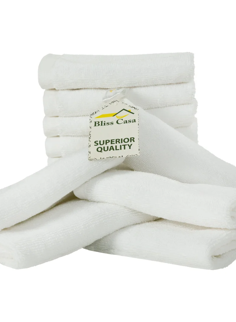 بليس كاسا مناديل Bliss Casa 100% من القطن الممشط (12 عبوة، 30 × 30 سم) - منشفة 500 جرام في المتر المربع، مجموعة مناشف الوجه عالية الامتصاص وسريعة الجفاف وناعمة