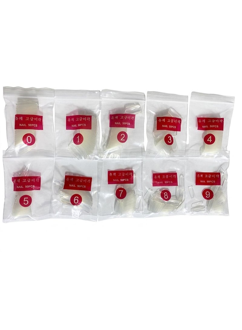 طقم أظافر مكون من 500 قطعة شفاف - Image 2