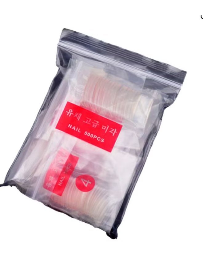 طقم أظافر مكون من 500 قطعة شفاف - Image 1