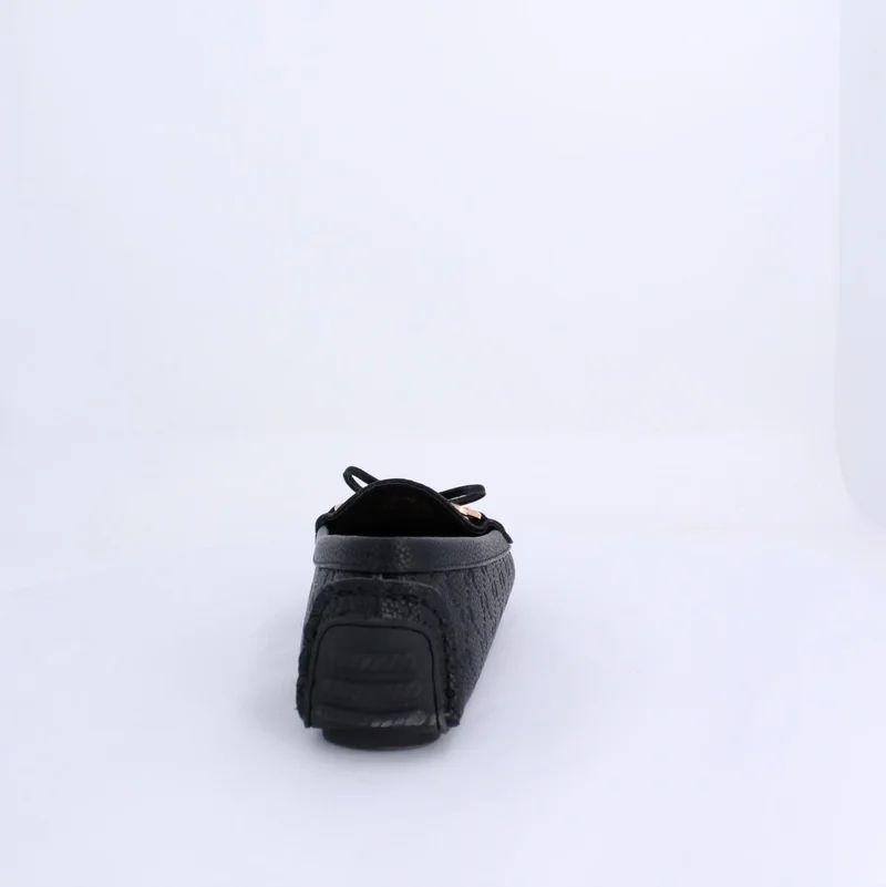 Milano Varda Embossed Loafers & Moccasins Flats-Black
