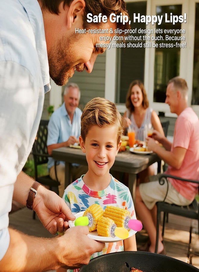 WELLFAR Corn on the Cob Holders Set with Interlocking Design & Storage Case, Silicone Handles + Stainless Steel Pins | Corn Cob Holders for BBQ, Picnics, Dishwasher Safe & Non-Slip Corn Skewers & Sticks. - Image 2