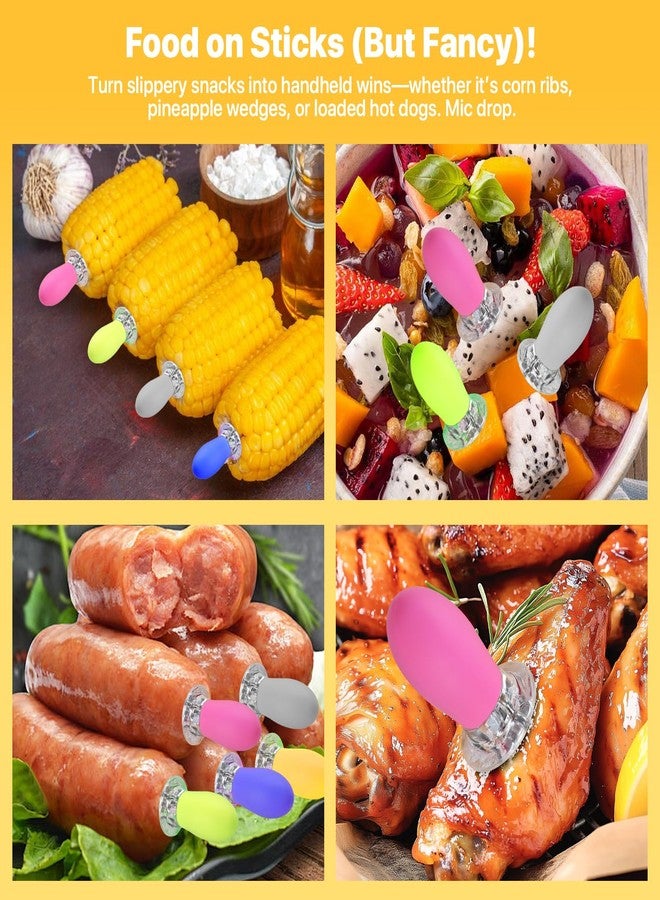 WELLFAR Corn on the Cob Holders Set with Interlocking Design & Storage Case, Silicone Handles + Stainless Steel Pins | Corn Cob Holders for BBQ, Picnics, Dishwasher Safe & Non-Slip Corn Skewers & Sticks. - Image 3