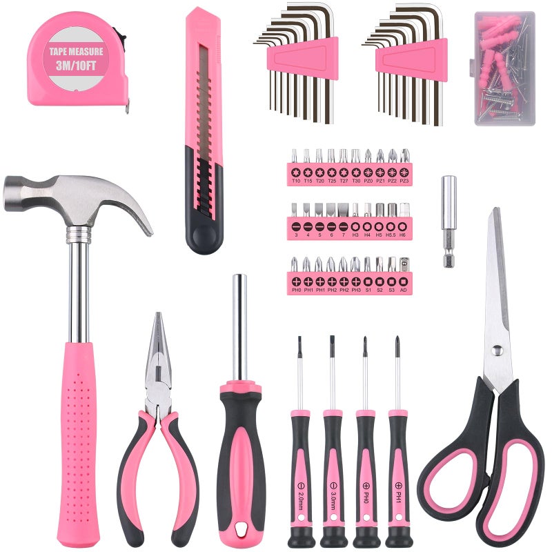 WINNER 150-Piece Pink Color All-Purpose Household Tool Kit in Toolbox Storage Case, Perfect for Women, Ladies and Girls with General Home Repairs, DIY Project, Garage, Office and College Dormitory Use - Image 5