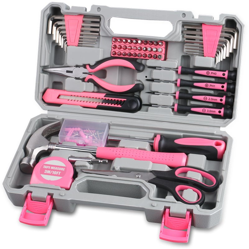 WINNER 150-Piece Pink Color All-Purpose Household Tool Kit in Toolbox Storage Case, Perfect for Women, Ladies and Girls with General Home Repairs, DIY Project, Garage, Office and College Dormitory Use - Image 1
