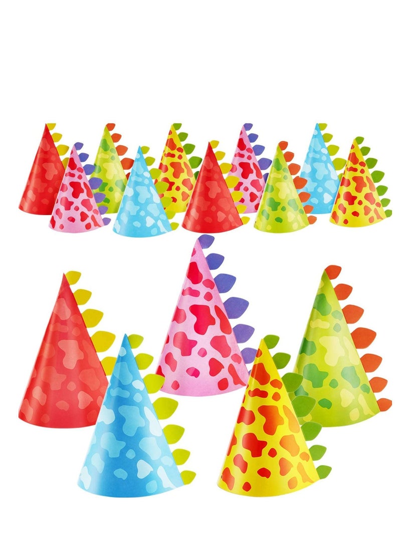 NIBEMINENT 20Pcs Colorful Party Hats, Dinosaur Themed Birthday 5 Styles Kids Fun Celebration Kit Supplies Decorations for Group Activities, Games - Image 1