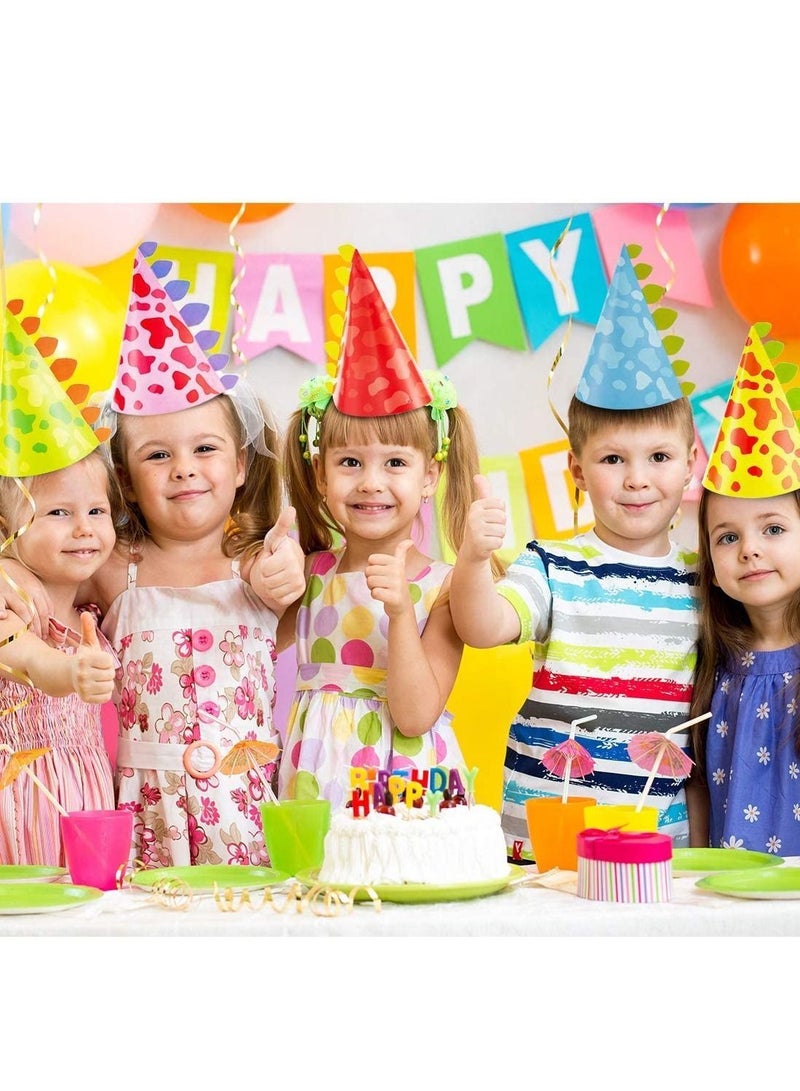 NIBEMINENT 20Pcs Colorful Party Hats, Dinosaur Themed Birthday 5 Styles Kids Fun Celebration Kit Supplies Decorations for Group Activities, Games - Image 3