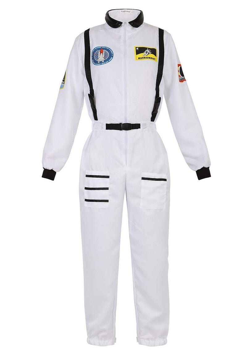 Zhitunemi Astronaut Costume for Women Dress Up Clothes Space Fancy Jumpsuit Cosplay Onesie Costume White-M - Image 1