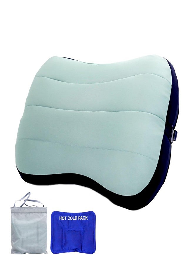 Kiluiu Inflatable Travel Pillow, Portable Air Pillow, Beach Camping Pool Pillow - Fast Inflation/Deflation Compact Neck Support (Aqua Green) - Image 1