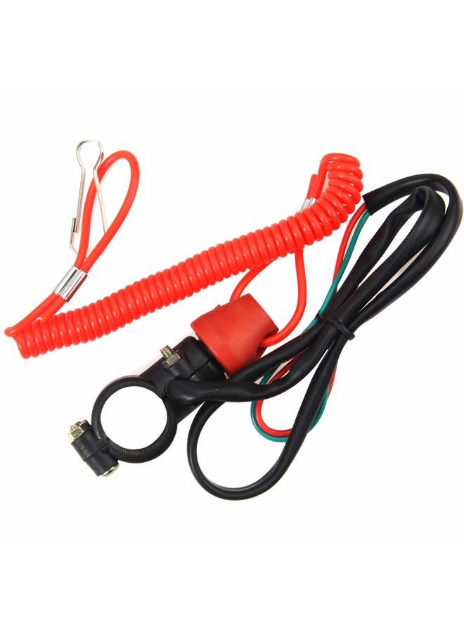 ZOOKOTO Kill Stop Switch for Motorcycle Boat Outboard Engine Motor 22mm 7/8" with Tether Lanyard Cord - Image 1