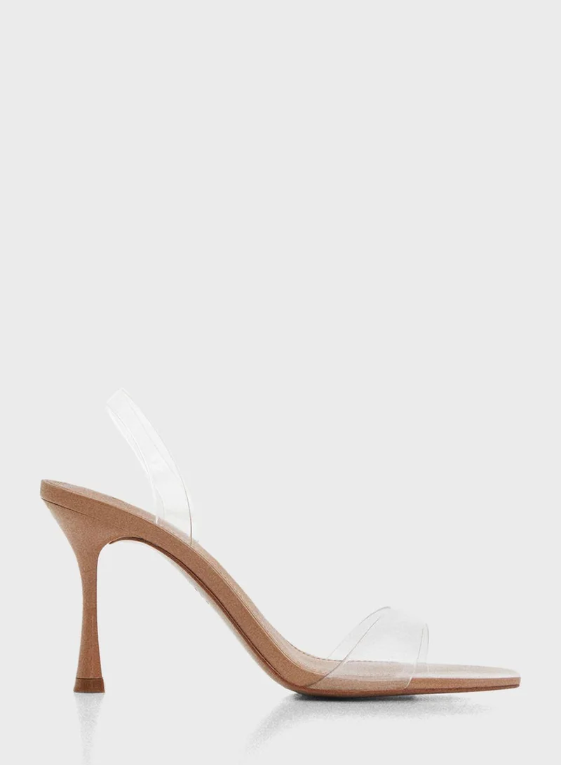 MANGO Ankle Strap Mid Heel Sandals