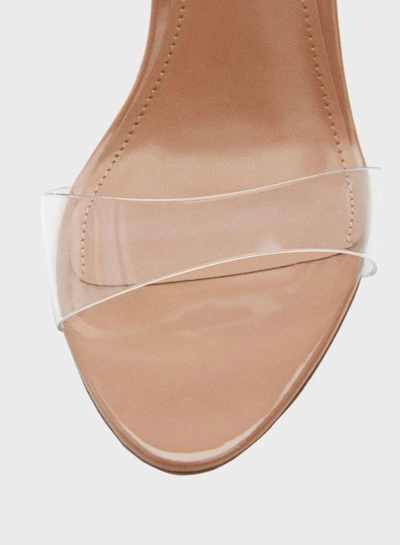 MANGO Ankle Strap Mid Heel Sandals