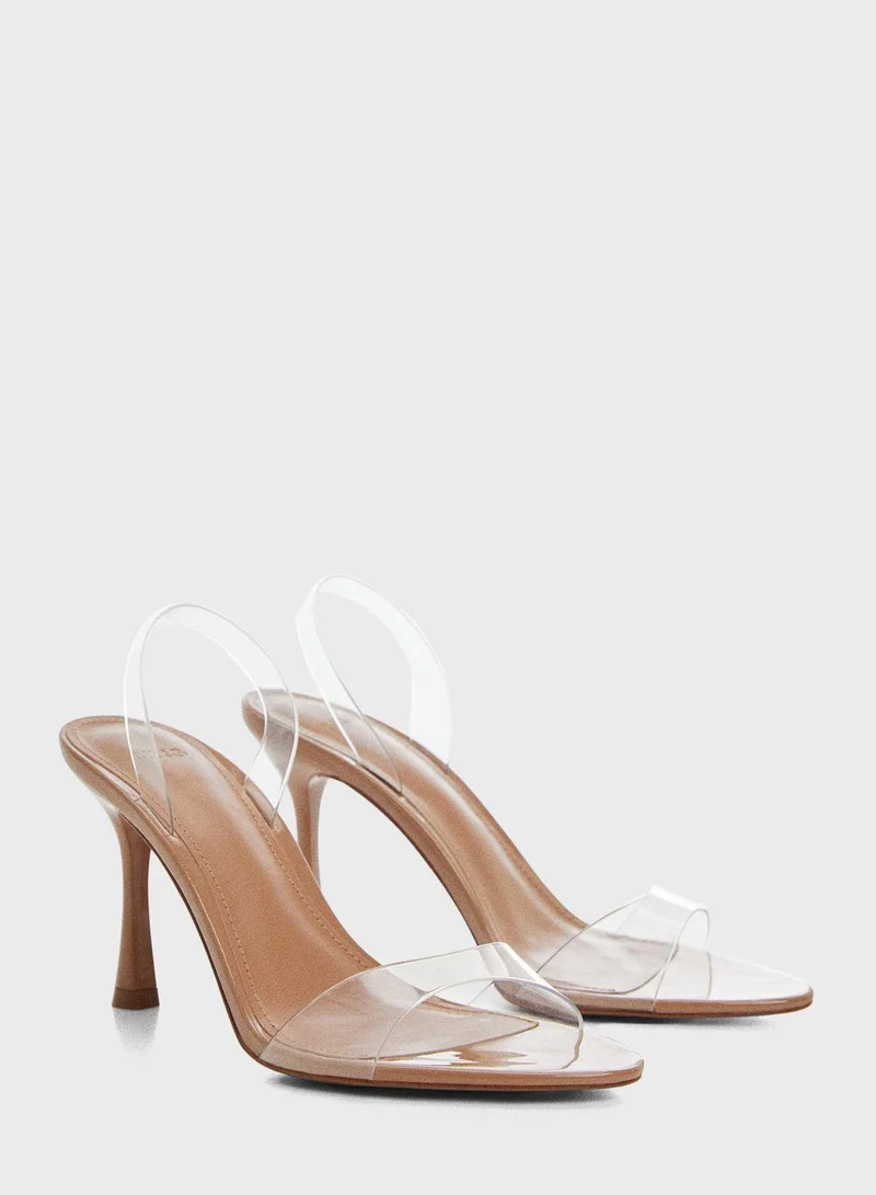 MANGO Ankle Strap Mid Heel Sandals