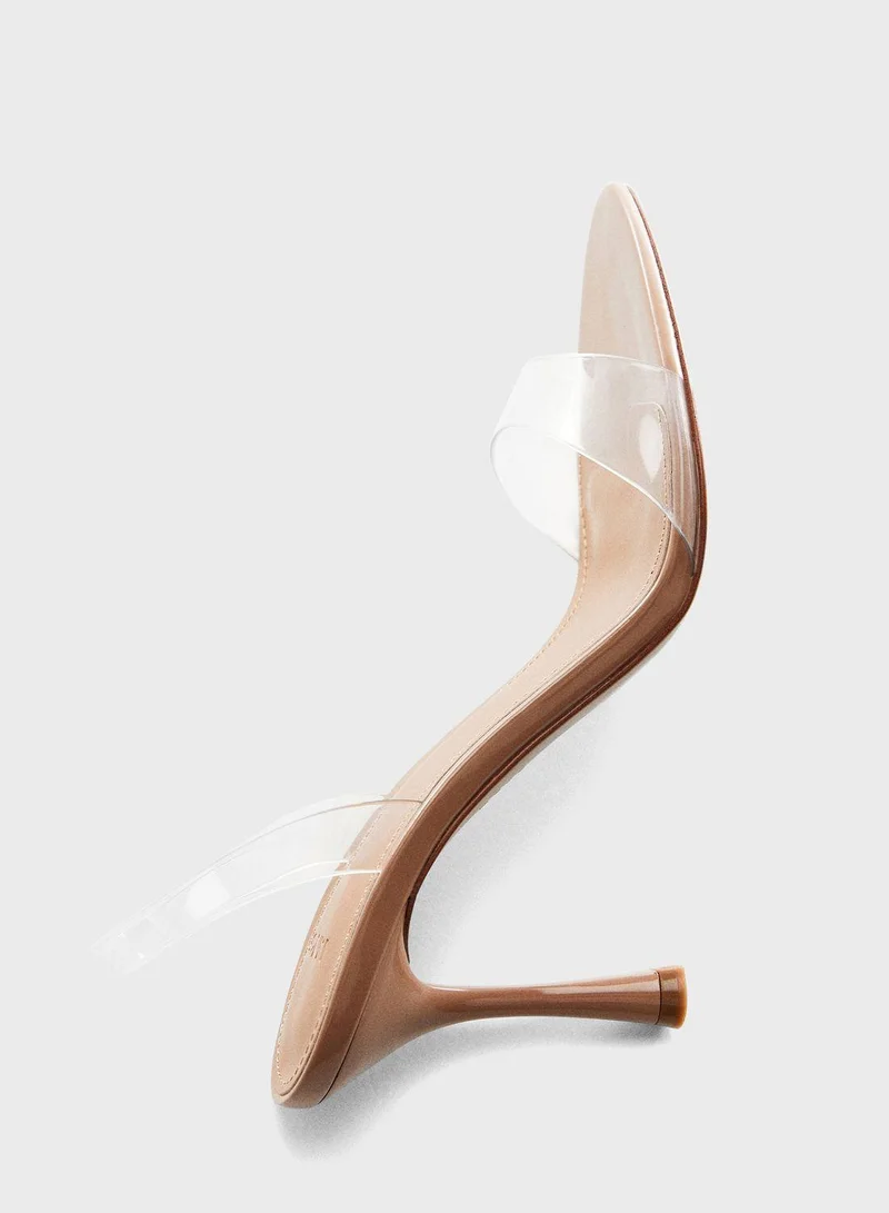 MANGO Ankle Strap Mid Heel Sandals