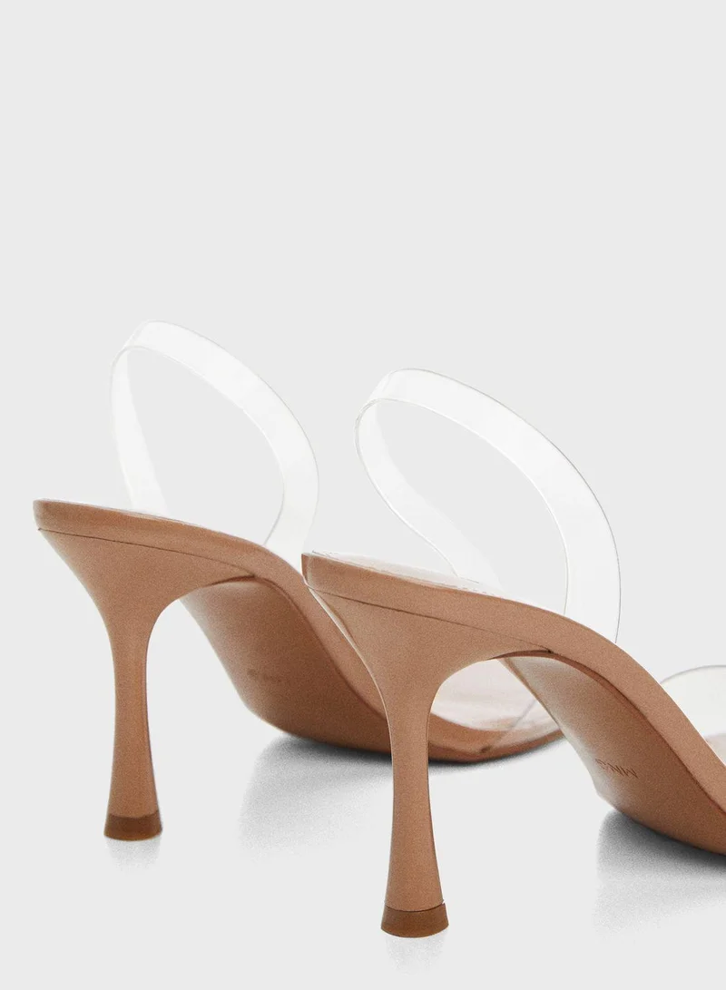 MANGO Ankle Strap Mid Heel Sandals