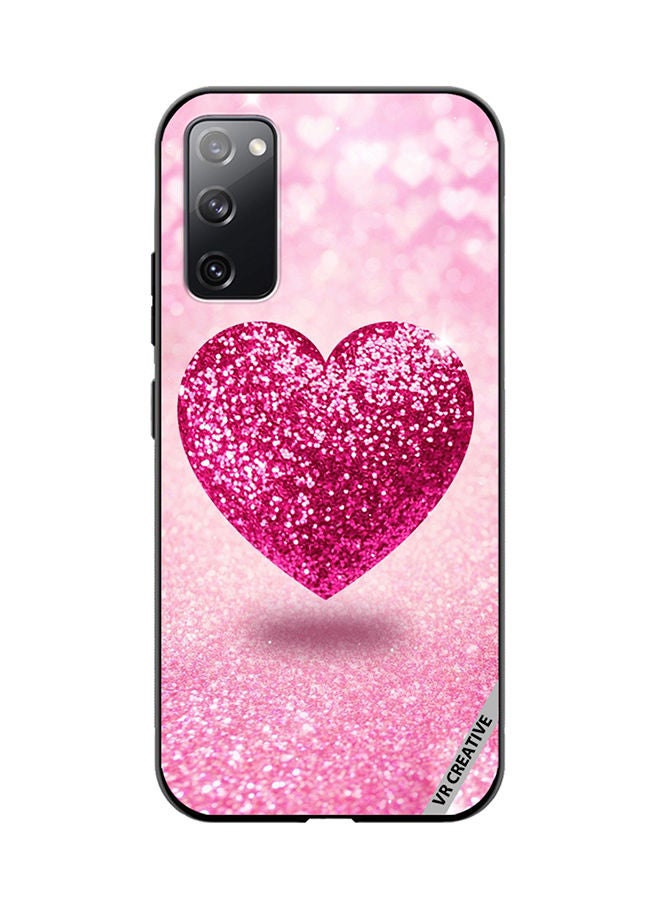 VR CREATIVE غطاء واقي لهاتف سامسونج جالاكسي S20 FE 5G بتصميم قلب لامع وردي متعدد الألوان - Image 1