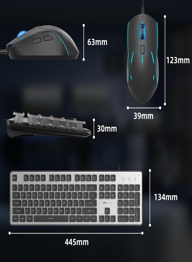 Camiysn Gaming Keyboard and Mouse, Black 104 Keys RGB and 6 Speed RGB Mouse Combo, Pudding Keycaps Silent Computer Keyboard for Computer/PC/Laptop/Mac/Windows/Office - Image 4