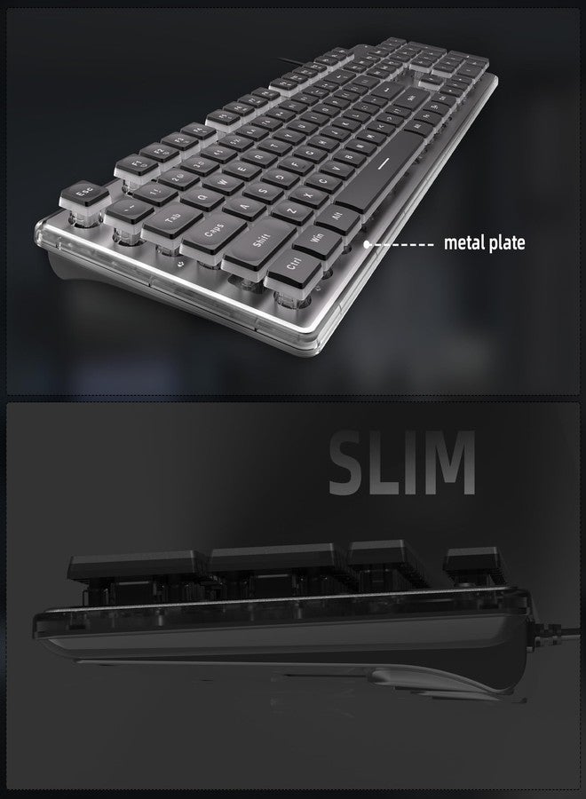 Camiysn Gaming Keyboard and Mouse, Black 104 Keys RGB and 6 Speed RGB Mouse Combo, Pudding Keycaps Silent Computer Keyboard for Computer/PC/Laptop/Mac/Windows/Office - Image 5