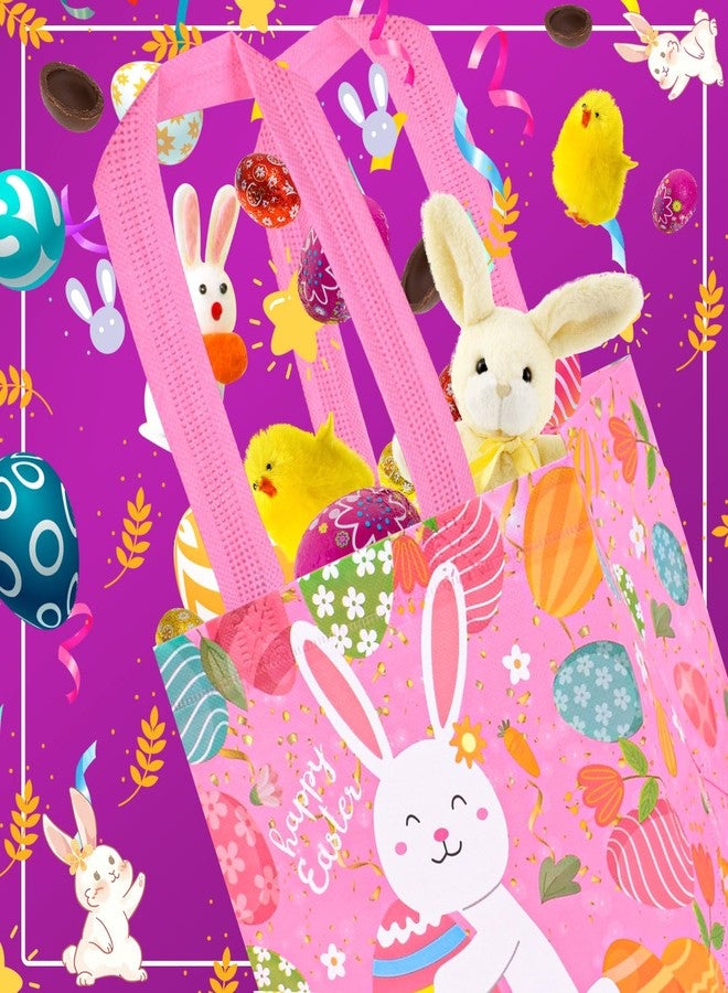 DECHISY 12Pack Easter Bags with Handles for Kids, Bunny Carrot Chick Reusable Easter Egg Hunt Bags, Non-Woven Easter Baskets for Gifts Wrapping, Easter Egg Hunt, Easter Party Favors, 8.3×7.9×5.9inch - Image 3