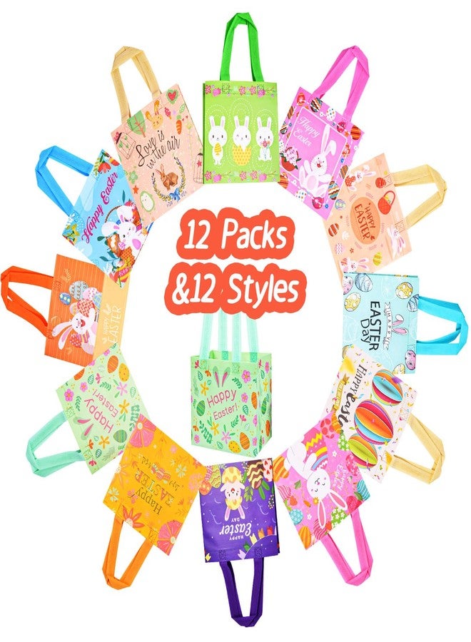 DECHISY 12Pack Easter Bags with Handles for Kids, Bunny Carrot Chick Reusable Easter Egg Hunt Bags, Non-Woven Easter Baskets for Gifts Wrapping, Easter Egg Hunt, Easter Party Favors, 8.3×7.9×5.9inch - Image 4