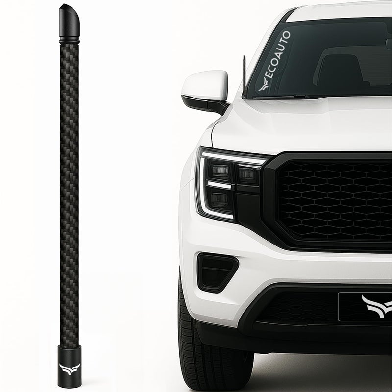 EcoAuto Universal Radio Truck Antenna 12 Flexible Fit for Ford Dodge GMC Chevy Jeep 2007 Top Truck Accessories for Men Anti Theft Carwash Safe Essential Dodge Ram 1500 Accessories