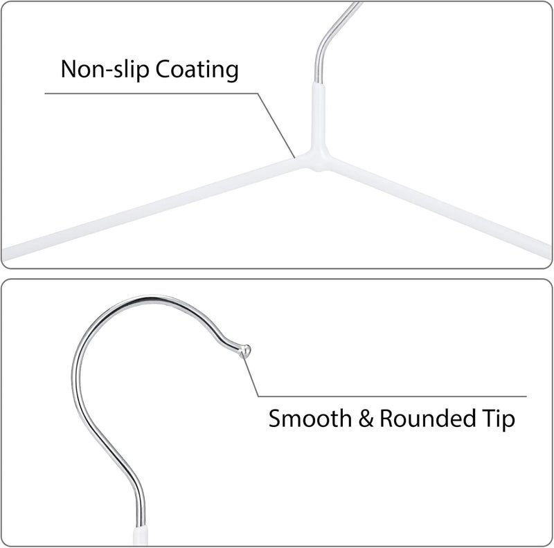 HOUSE DAY Metal & Plastic Hangers - 20 Pack White Shirt Hangers, Space Saving, Anti-Slip, Heavy Duty, Strong - Image 3