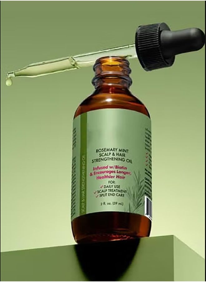 Mielle oil Rosemary - Rosemary Mint Biotin-Infused Hair Strengthening Oil - Daily Scalp Treatment & Split End Care, 2 Fl.oz (59ml) Nourishing Hair Care Oil - Image 1