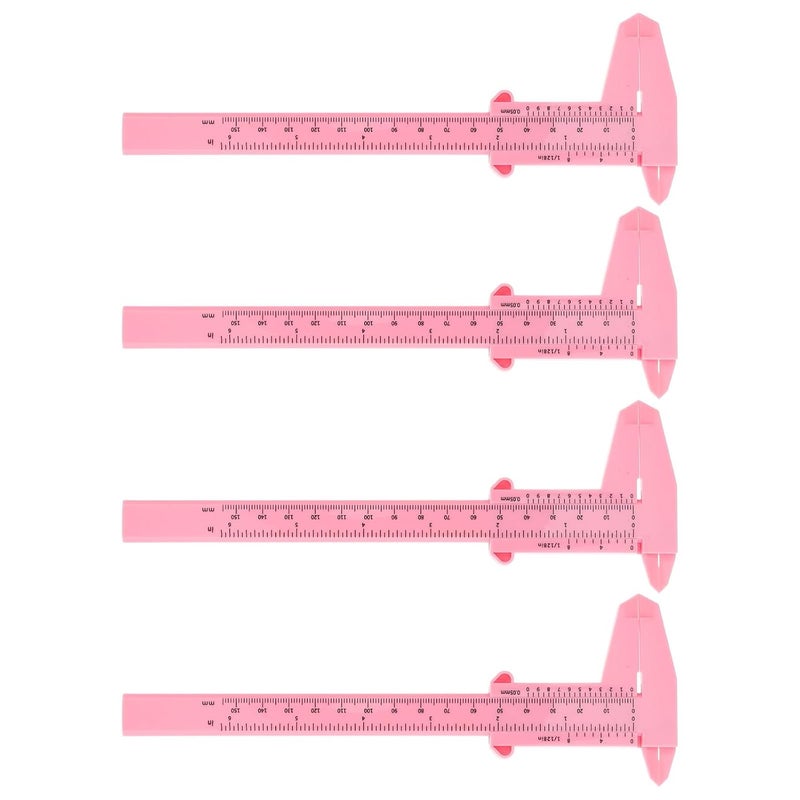 PartyKindom 4pcs Plastic Vernier Caliper with Easy Read Scale for Woodworking Jewelry Making - Image 2